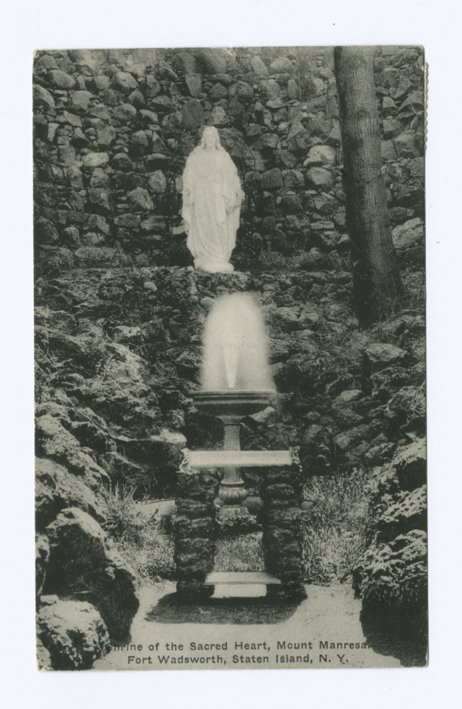 Historic Postcard of Grotto with fountain. 
